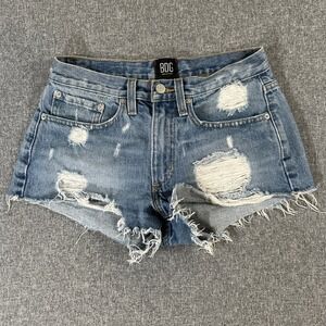 BDG Urban Outfitters Distressed Denim Shorts Women's Size 25 Mid Rise Cutoff